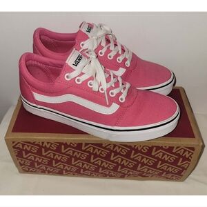 Women's Van Wards Pink & White Tennis Shoes